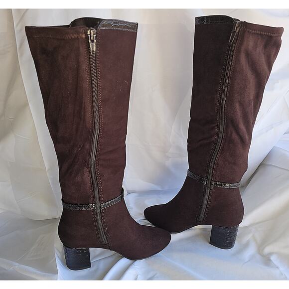 Karen Scott Isalee Buckled Zip Dress Boots - Chocolate - Picture 2 of 6